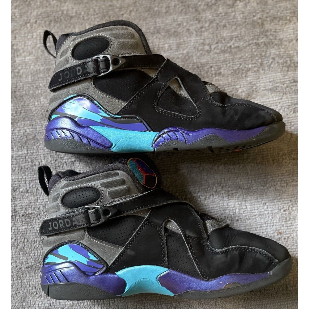 Nike Air Jordan 8 Retro Aqua Black Purple Blue Kids Size 2Y 305369-006
